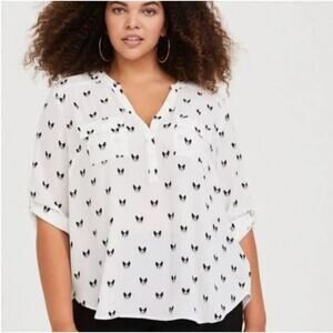 Torrid Boston Terrier Harper Blouse Women's Size 2 2X